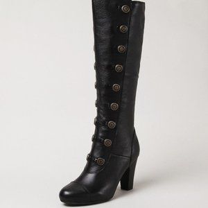 Miz Mooz 8.5 Fox Tall Heel Boot Button Black Lthr